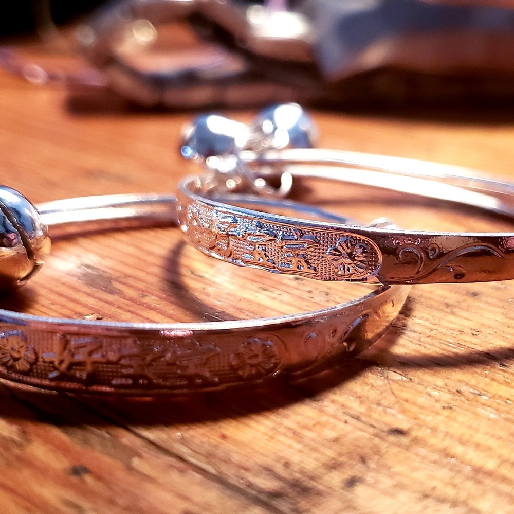 Set of 2 Baby Bell Bangel Bracelets